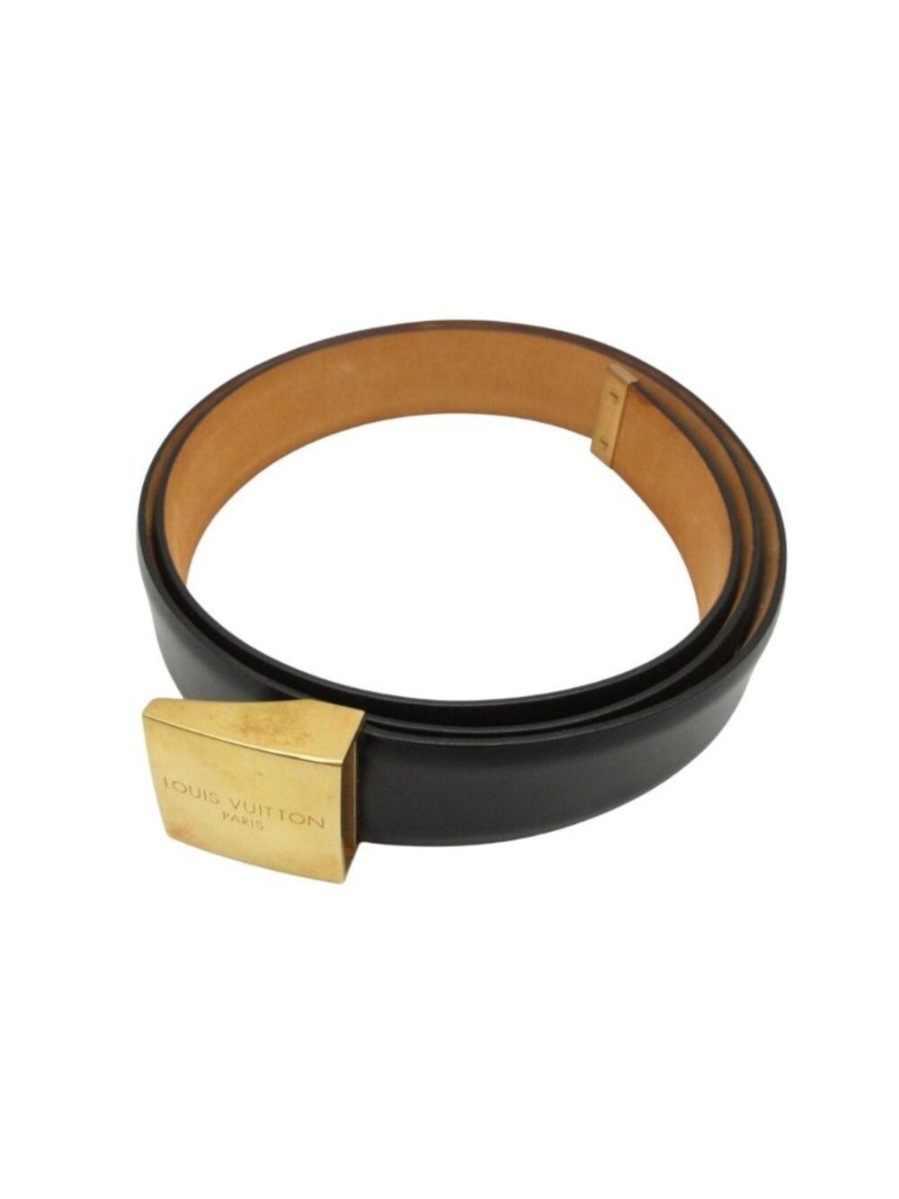 Louis Vuitton Belt Ceinture Carre Gold Black